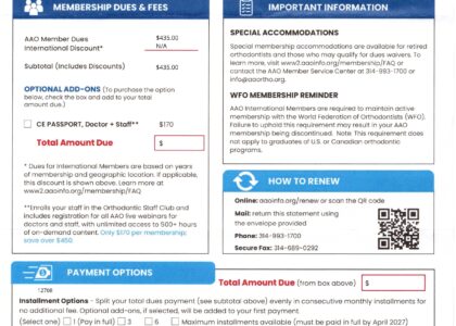 アメリカ矯正歯科医会会員証リニューアルしました